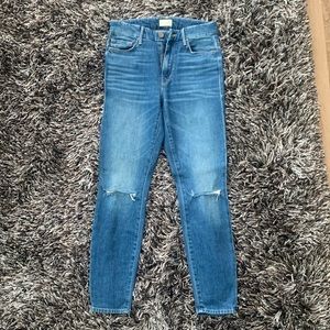 MOTHER High Waisted Looker Ankle Jeans - Gold Rush Baby